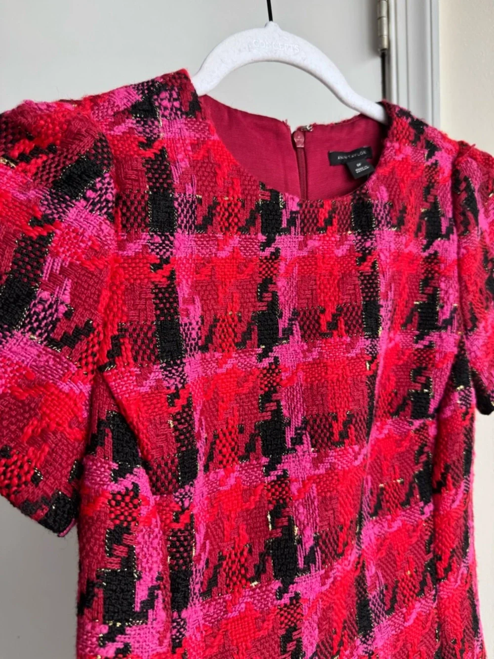NWT Ann Taylor pink and black tweed dress and Blazer set size 0 petite - Picture 4 of 16